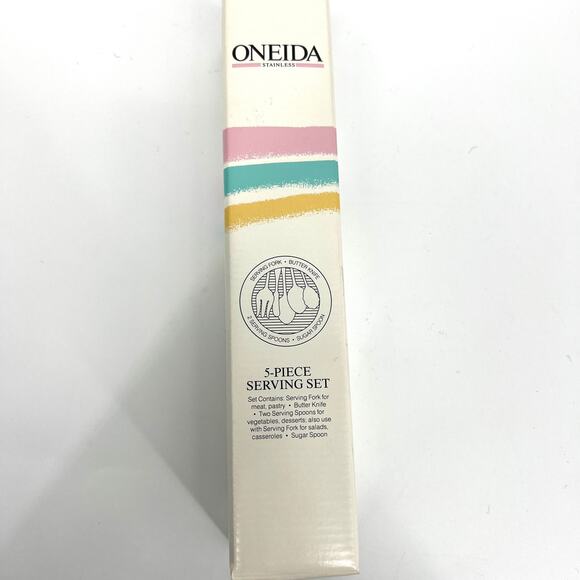 Vintage Oneida USA and Canada Midtowne New Old Stock 5 Piece Serving Set - Picture 3 of 9